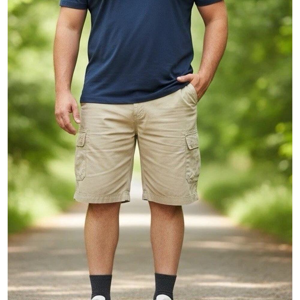 Roundtree Yorke Mens Shorts Size 52 W Classic Fit Gray Cargo Big & Tall